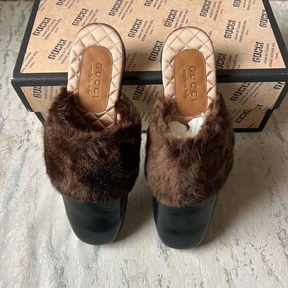 Gucci S/S 2018 Faux Fur Trim Mule Slide Slipper M6 / W8 main image 13